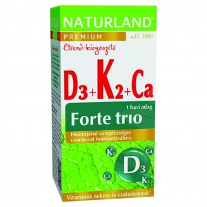 Naturland d3 + k2 + kálcium forte trió tabletta, 30 db