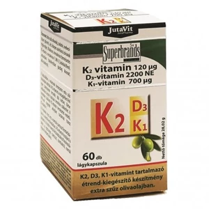 Jutavit K2 + D3 + K1 Vitamin Lágykapszula, 60 db