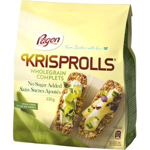 Krisprolls teljeskiőrlésű ropogós kenyérke hozzáadott cukor nélkül, 225 g