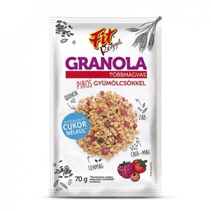 Fit reggeli granola piros gyümölcsös, 70 g