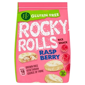 Rocky Rolls Puffasztott rizs korong fehércsoki-málna 70g