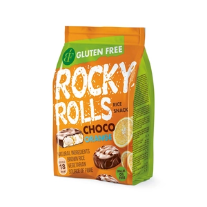 Rocky Rolls Puffasztott rizs korong narancs ízű csoki bevonattal, 70 g