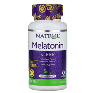 Natrol Melatonin 5 mg, lassú felszívódású, 100 db