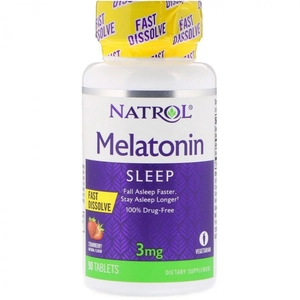 Natrol Melatonin 3 mg, gyors felszívódású, eper ízű tabletta, 90 db