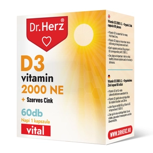 Dr. Herz D3-vitamin 2000 NE + Szerves Cink kapszula, 60 db