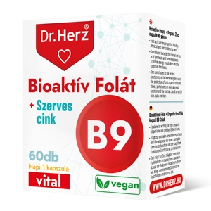 Dr. Herz Bioaktív Folát + Szerves Cink kapszula, 60 db