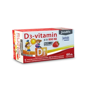 JutaVit D3-vitamin 800-NE KID eper ízű rágótabletta 60db