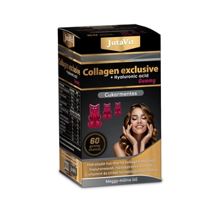 Jutavit Collagen Exclusive Gummy Vitamin Cukormentes Meggy-Málna 60 db