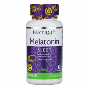 Natrol Melatonin 3 mg, lassú felszívódású, 100 db