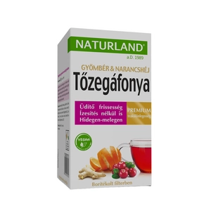 Naturland tea Tőzegáfonya-gyömbér-narancshéj, 20 filter