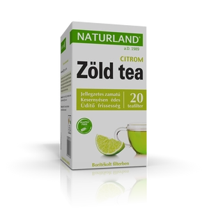 Naturland Zöld Tea Citrom Ízesítéssel, 20 filter