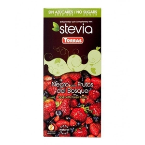 Torras stevia 04. Étcsokoládé erdei gyümölcs, 125 g