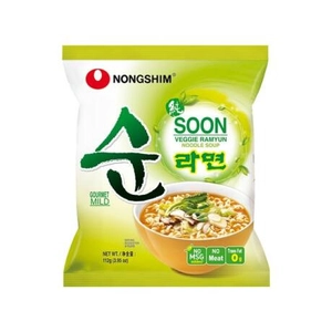 Nongshim Instant vegán zöldség leves tésztával, 112g