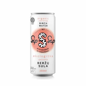 SipSap BIO Nyírfavíz szénsavas rebarbara 250ml (fém dobozban)
