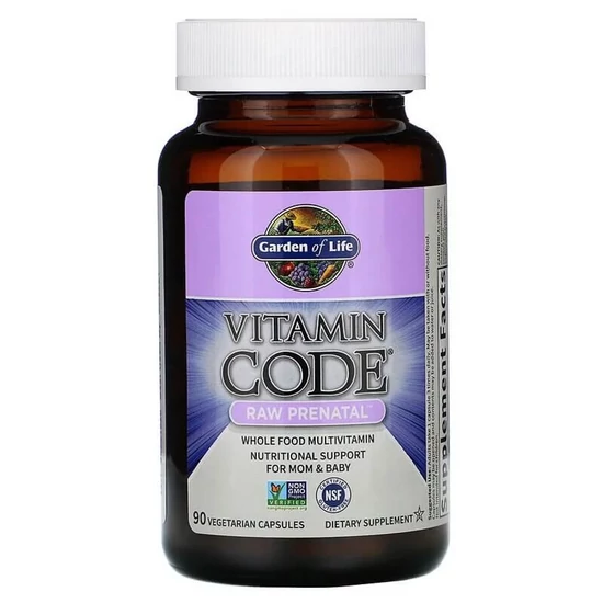 Garden of Life, Vitamin Code, RAW prenatális, 90 db