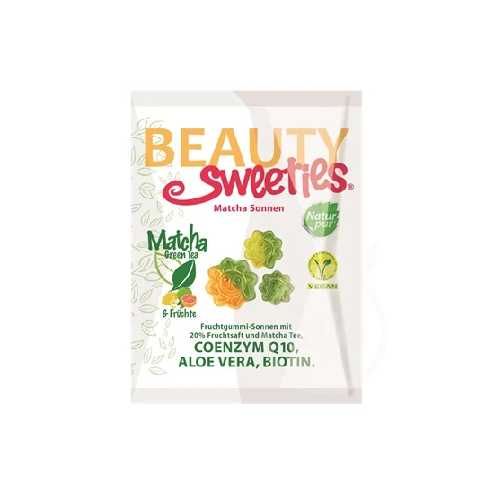 Beauty Sweeties gluténmentes vegán gumicukor matcha napocskák 125 g