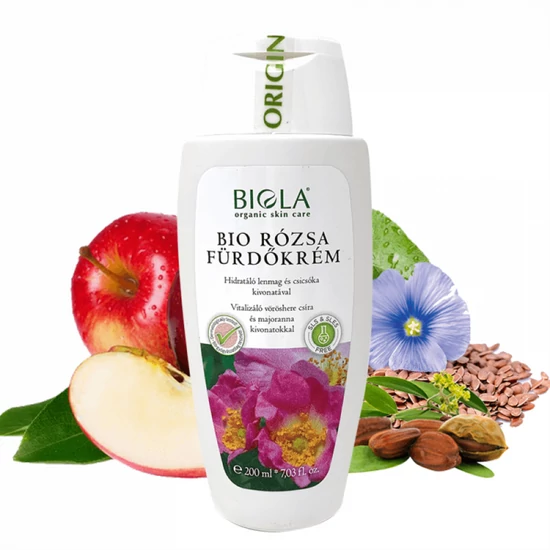 Biola bio Rózsa fürdőkrém, 200 ml