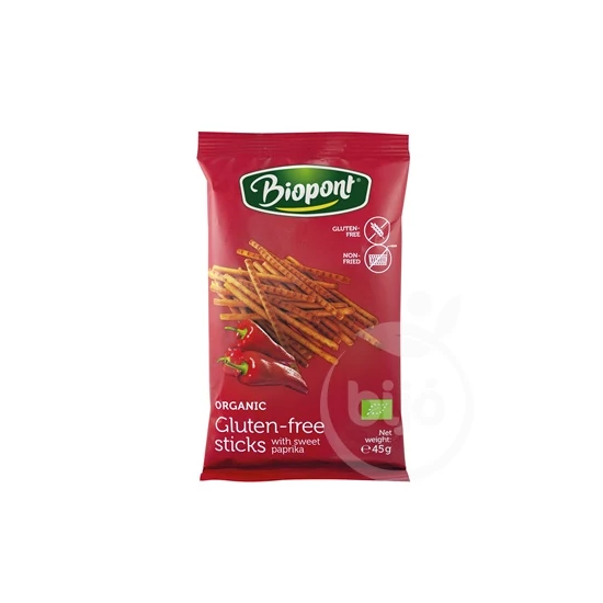 Biopont Bio gluténmentes sóspálcika, paprikás, 45g