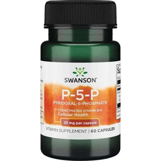 Swanson B6 -vitamin P5P -20 mg, 60 db kapszula