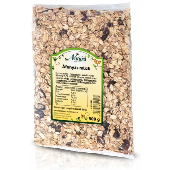 Natura áfonyás müzli, 500 g