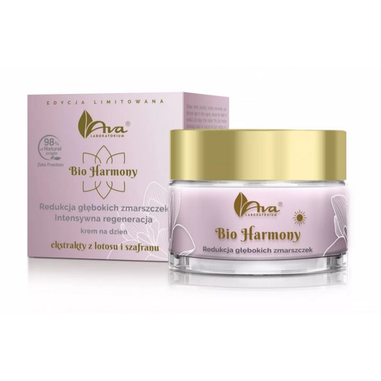 Ava bio harmony luxury intenzív ránctalanító és bőrkisimító anti-aging nappali arckrém sáfránnyal és lótusszal, 50 ml
