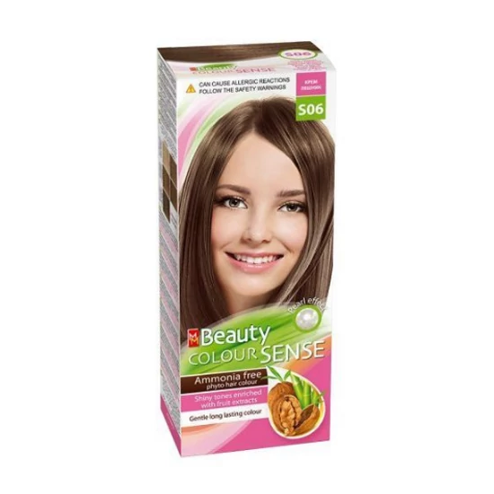 Beauty Color s06 tejszínes mogyoró ammónia mentes növényi hajfesték, 1 db