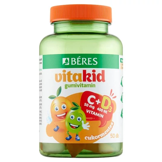 Béres Vitakid C + D gumivitamin gumitabletta, 50 db