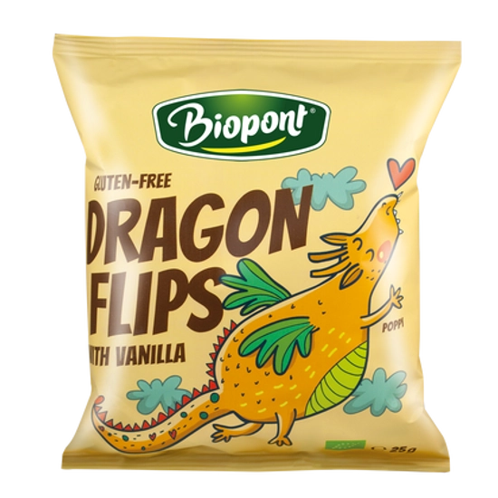 Biopont bio dragon flips kukorica snack valódi vaníliával 25 g