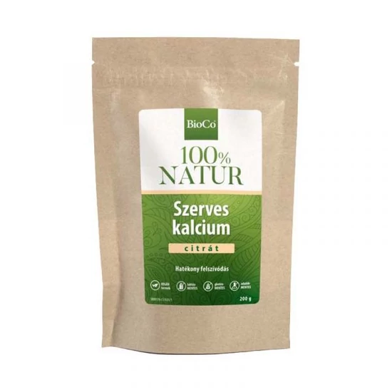 BioCo 100% NATUR Szerves Kalcium tasakos por (citrát) 200g