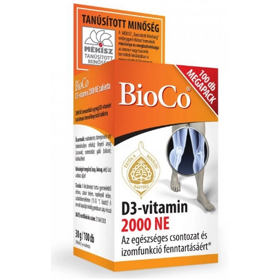 Bioco D3-Vitamin 2000 NE Tabletta, 100 db