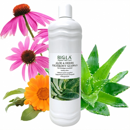 Biola Aloe &amp; Herbs folyékony szappan, 1000 ml