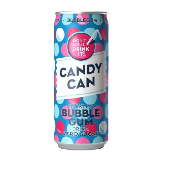 Candy can bubblegum zero sugar üditőital, 330 ml