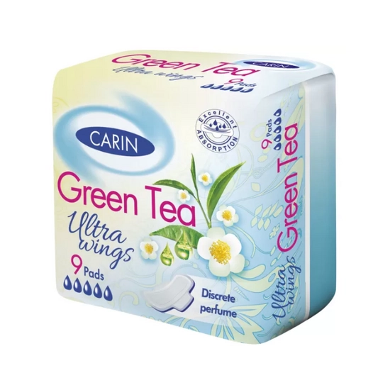 Carin ultra green tea ultravékony szárnyas intimbetét, 9 db