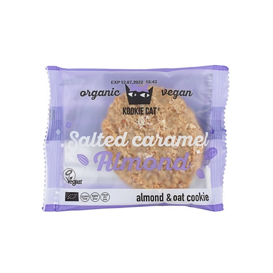 Kookie cat bio vegán keksz sós karamell-mandula, 50 g