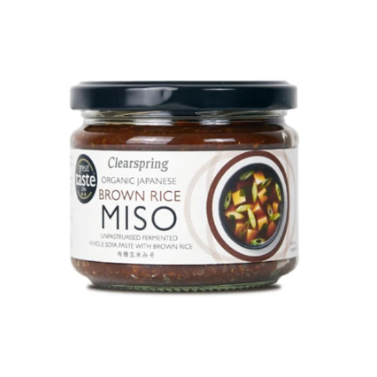 Clearspring bio miso barnarizsből, üveges, 300 g