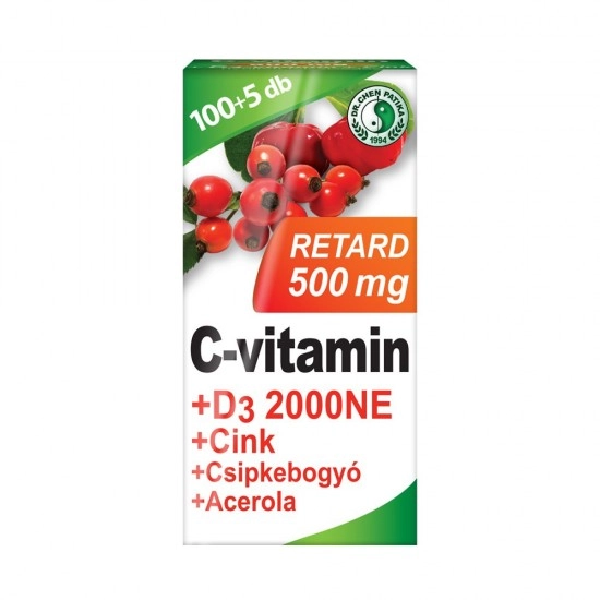 Dr. Chen c-vitamin 500 mg retard+d3+acerola tabletta 105 db