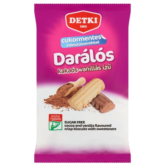 Detki cukormentes vaníliás és kakaós omlós darálós keksz, 180 g