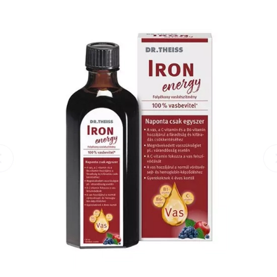 Dr.Theiss Iron Energy Folyékony Vaskészítmény, 500 ml