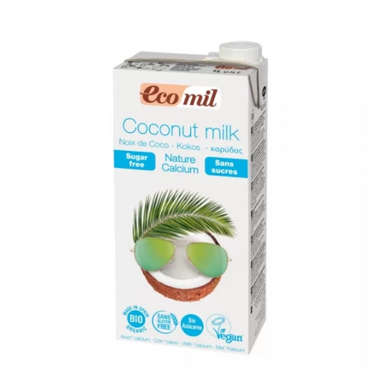 EcoMil bio kókuszital kálciummal cukormentes, 1000 ml