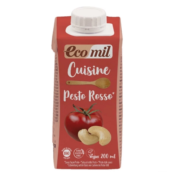 Ecomil bio konyhai főzőalap kesudióból vörös pesto ízesítéssel, 200 ml