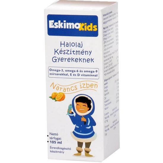 Eskimo Kids halolaj gyerekeknek narancs ízben, 105 ml
