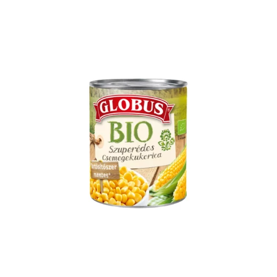 Globus bio szuperédes csemegekukorica, 340 g