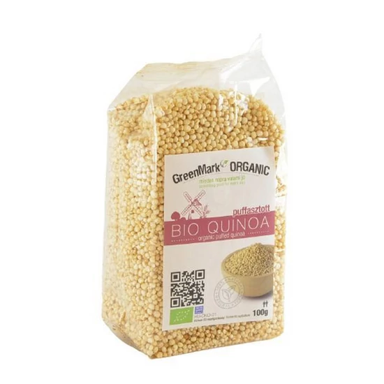 GreenMark bio fehér puffasztott quinoa, 100 g