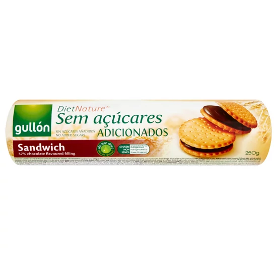 Gullón cukormentes csokis szendvics keksz, 250 g