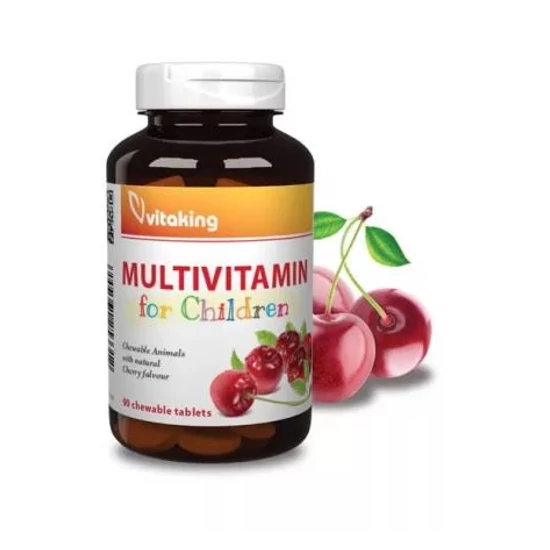 Vitaking Gyerek Multivitamin meggyes rágótabletta, 90 db