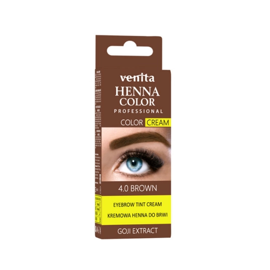 Henna Color tartós szempilla és szemöldök krémfesték középbarna goji bogyóval 15 g