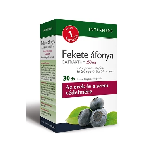 Interherb fekete áfonya extraktum kapszula 250 mg, 30 db