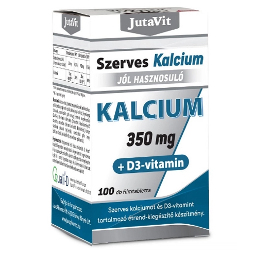 Jutavit szerves kalcium 350mg+d3 vitamin tabletta, 100 db