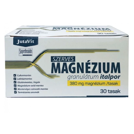 Jutavit szerves magnézium granulátum italpor 380mg/tasak, 30 db