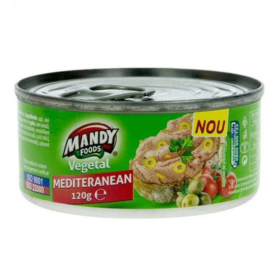 Mandy Növényi Pástétom Mediterrán, 120 g